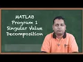 MATLAB Program 1 Singular Value Decomposition - Image Transforms