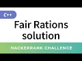 HackerRank Solution Fair Rations in C