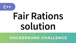 HackerRank Solution Fair Rations in C