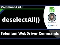 deselectAll Command - Selenium WebDriver