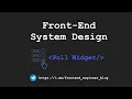 Front-End System Design - Design a Poll Widget