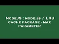 NodeJS node js LRU cache package - max parameter