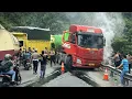 Lagu DIRAGUKAN BISA LEWAT !!! TRUK BISA TABRAK PEMBATAS JALAN, Drama Truk Siba Surya Lewat Jalan Sempit