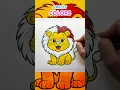 Lion Coloring for Kids Easy Animal Drawing Painting Learn Colors for Children