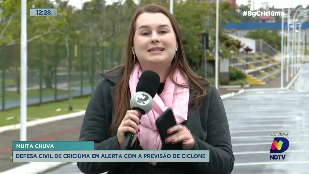 Defesa Civil de Criciúma em alerta devido à previsão de ciclone na região