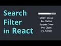 React Search Filter - How to Build a Search Filter in React