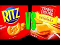 Nabisco Ritz or Keebler Town House FoodFights Tastes and Reviews Cheap vs Expensive Snack Crackers