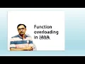 Function overloading in JAVA Methods - Part 5 S Tribedi