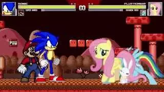 AN Mugen Request 177 Sonic Super Mario VS Fluttershy Rainbow Dash  AN Mugen Request 177 Sonic Super Mario VS Fluttershy Rainbow Dash