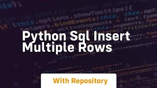 python sql insert multiple rows
