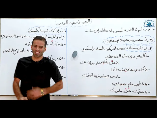 مادة اللغة العربية للصف السادس الاعدادي : النفي لا النافية للجنس