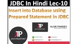 JDBC connectivity in hindi lec-10 insertion into database using preparedStatement in JDBC in hindi