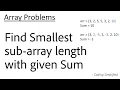 Array - 28 Find smallest sub-array length with given Sum
