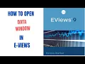 E Views Tutorial Opening Data Window