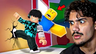 CHUTE A PORTA DO VIZINHO ASSUSTADOR E SE ESCONDA! (Roblox Kick the Door)
