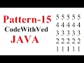 Pattern - 15 number pattern print in java code with Ved number pattern Print program in Hindi