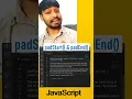 PadStar And PadEnd Method in javascript