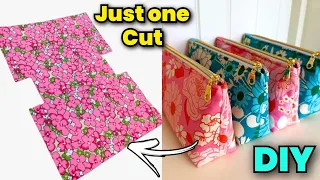wow just one cut pouch making pouch cutting and stitching makeup pouch storage organiser purse