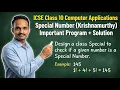 ICSE Class 10 Special Number Krishnamurthy Solved Computer Application Important Programs