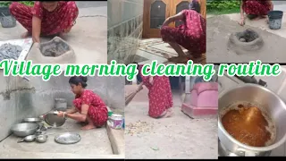 indian village house wife morning cleaning routine daily morning cleaning by 5am 9am 