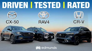 Honda CR-V Hybrid vs Toyota RAV4 Hybrid vs Mazda CX-50 Hybrid Small Hybrid SUV Comparison Test