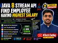 Java 8 Stream API Interview Question Find Employee with Highest Salary Explained in Hindi