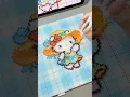 Sunhat Kitty in Floral Dress Perler Beads Process Melt