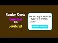 How To Make A Quote Generator Using HTML CSS JS Interactive Web Application