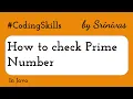 How to check Prime Number in Java Coding Skills