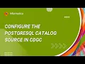 317 How to Configure the PostgreSQL Catalog Source in CDGC
