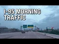 Driving Baltimore s I-95 North Approach Morning Rush Hour Traffic Rain