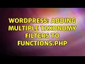 Wordpress Adding multiple taxonomy filters to functions php 2 Solutions