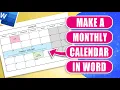 How to Build a Monthly Calendar in Microsoft Word Step-by-Step Guide