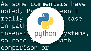 Case sensitive path comparison in python