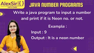 Program to print whether the number is neon number in Java ICSE 9 AND 10
