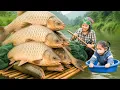 Download Lagu How to catch and trap carp, loach and catfish in the river to sell at market with single mom