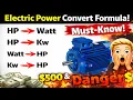 HP to Watt kW to HP Formula Electric Motor Power Conversion