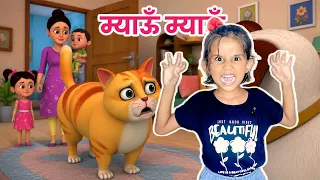 Meow Meow Billi Karti | म्याऊँ म्याऊँ | Hindi Nursery | Ek Mota Hathi | Hamari Aaru | Aaru Rhymes