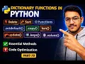 Deleting elements sorting and built-in functions in dictionary Python full tutorial