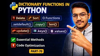 Deleting elements sorting and built-in functions in dictionary Python full tutorial