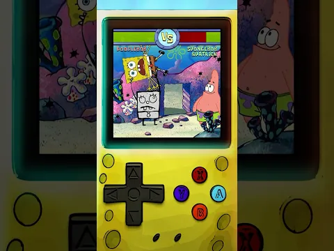SpongeBob & Patrick battle DoodleBob in a video game! 🎮👊 w/ health bars