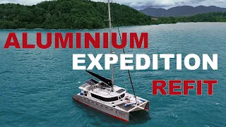 Aluminium Catamaran TIMELAPSE TRANSFORMATION For OFF GRID LIFE 2 years in 10 minutes