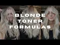 BLONDE TONER FORMULAS using redken shades eq