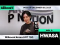 Billboard Korea HOT100 #No.1 Artist : HWASA (Week Of December 6. 2025)