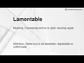 Lamentable Meaning