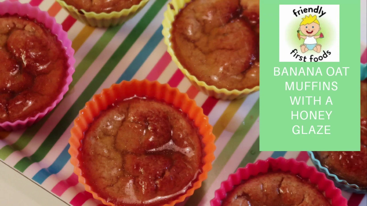 Banana oat muffins with a honey glaze RECIPE