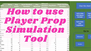 How to use Player Prop NBA Simulation Spreadsheet Tool for Excel