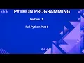 Python lecture 11 Python Programming Course Full Python Theory