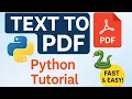 Create PDF from Text in Python FAST Easy Step-by-Step Tutorial