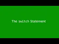 Chapter 5 The switch statement